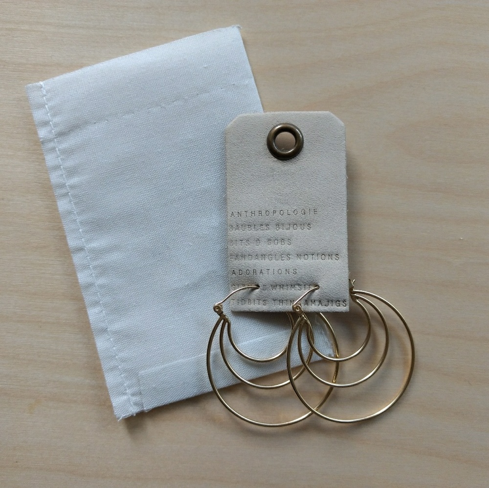 Anthropologie Gold Hoop Earrings